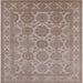 Square Mid-Century Modern Dark Almond Brown Oriental Rug, urb781