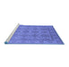 Sideview of Machine Washable Oriental Blue Industrial Rug, wshurb781blu