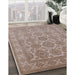 Machine Washable Industrial Modern Dark Almond Brown Rug in a Family Room, wshurb781