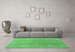 Machine Washable Oriental Emerald Green Industrial Area Rugs in a Living Room,, wshurb782emgrn