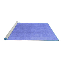 Sideview of Machine Washable Oriental Blue Industrial Rug, wshurb782blu
