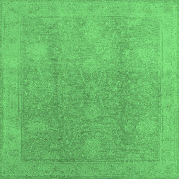 Square Oriental Emerald Green Industrial Rug, urb782emgrn