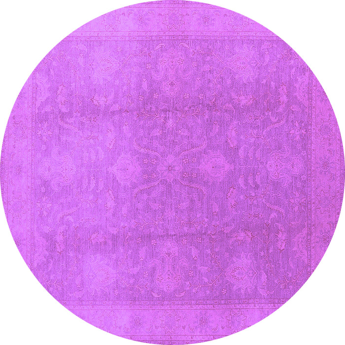 Round Oriental Purple Industrial Rug, urb782pur