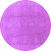 Round Oriental Purple Industrial Rug, urb782pur