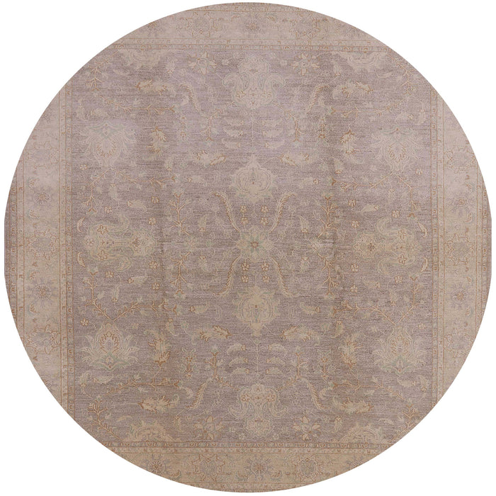 Round Machine Washable Industrial Modern Light French Beige Brown Rug, wshurb782