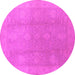 Round Oriental Pink Industrial Rug, urb782pnk