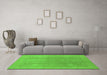 Machine Washable Oriental Green Industrial Area Rugs in a Living Room,, wshurb782grn