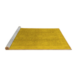 Sideview of Machine Washable Oriental Yellow Industrial Rug, wshurb782yw
