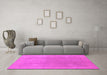 Machine Washable Oriental Pink Industrial Rug in a Living Room, wshurb782pnk