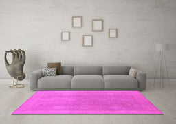 Machine Washable Oriental Pink Industrial Rug in a Living Room, wshurb782pnk
