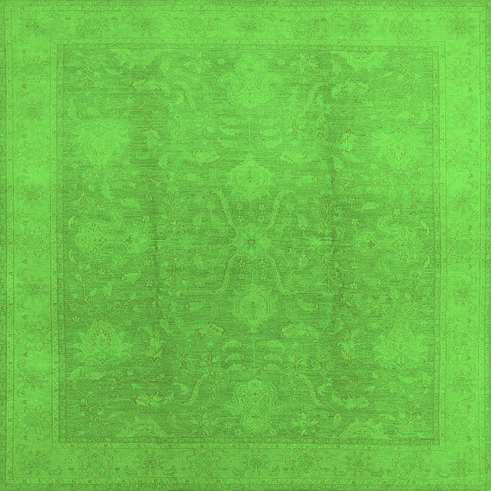 Square Machine Washable Oriental Green Industrial Area Rugs, wshurb782grn