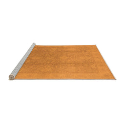 Sideview of Machine Washable Oriental Orange Industrial Area Rugs, wshurb782org