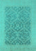 Machine Washable Oriental Turquoise Traditional Area Rugs, wshurb783turq