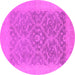 Round Oriental Pink Traditional Rug, urb783pnk