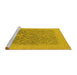 Sideview of Machine Washable Oriental Yellow Traditional Rug, wshurb783yw