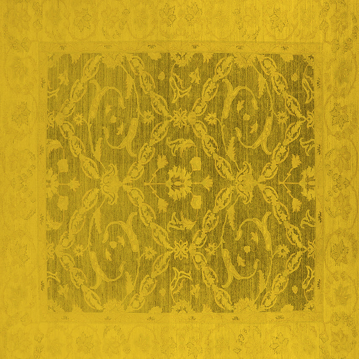 Square Oriental Yellow Traditional Rug, urb783yw