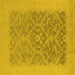 Square Oriental Yellow Traditional Rug, urb783yw