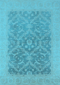 Oriental Light Blue Traditional Rug, urb783lblu