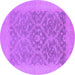 Round Oriental Purple Traditional Rug, urb783pur