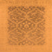 Square Machine Washable Oriental Orange Traditional Area Rugs, wshurb783org