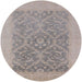 Round Mid-Century Modern Khaki Rose Pink Oriental Rug, urb783