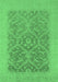 Machine Washable Oriental Emerald Green Traditional Area Rugs, wshurb783emgrn