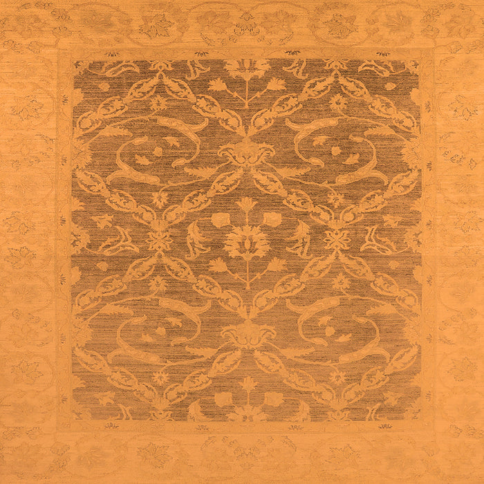 Square Oriental Orange Traditional Rug, urb783org