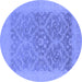 Round Oriental Blue Traditional Rug, urb783blu