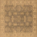 Square Oriental Brown Traditional Rug, urb784brn