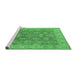 Sideview of Machine Washable Oriental Emerald Green Traditional Area Rugs, wshurb784emgrn