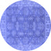 Round Oriental Blue Traditional Rug, urb784blu