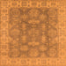 Square Oriental Orange Traditional Rug, urb784org