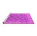 Sideview of Machine Washable Oriental Pink Traditional Rug, wshurb784pnk