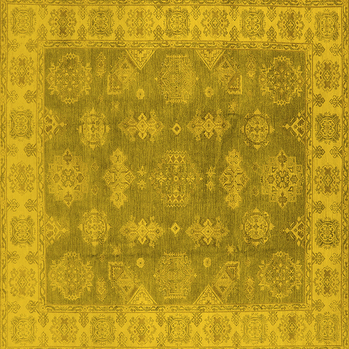Square Oriental Yellow Traditional Rug, urb784yw
