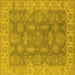 Square Oriental Yellow Traditional Rug, urb784yw