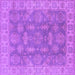 Square Machine Washable Oriental Purple Traditional Area Rugs, wshurb784pur