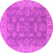 Round Oriental Pink Traditional Rug, urb784pnk