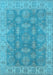 Machine Washable Oriental Light Blue Traditional Rug, wshurb784lblu