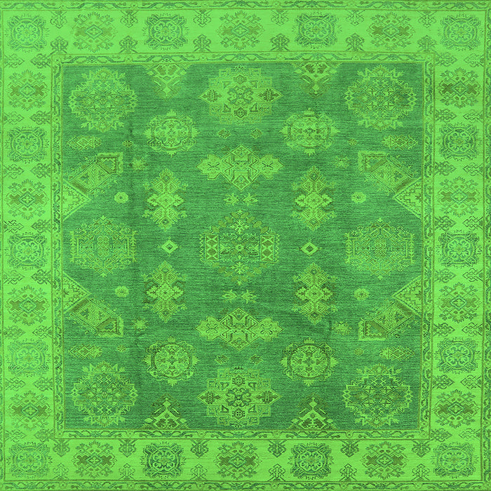 Square Oriental Green Traditional Rug, urb784grn