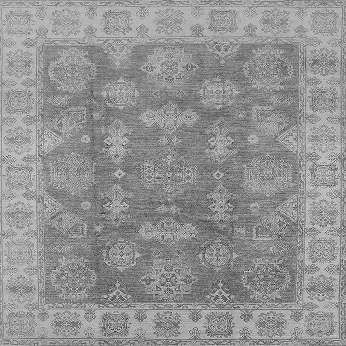 Square Machine Washable Oriental Gray Traditional Rug, wshurb784gry
