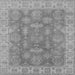 Square Machine Washable Oriental Gray Traditional Rug, wshurb784gry