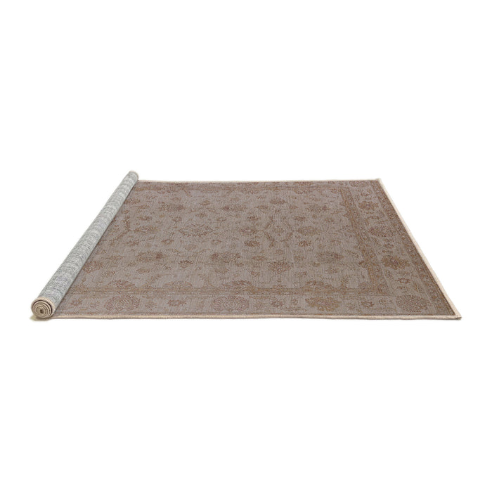 Sideview of Machine Washable Industrial Modern Dark Almond Brown Rug, wshurb785