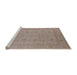 Sideview of Machine Washable Industrial Modern Dark Almond Brown Rug, wshurb785