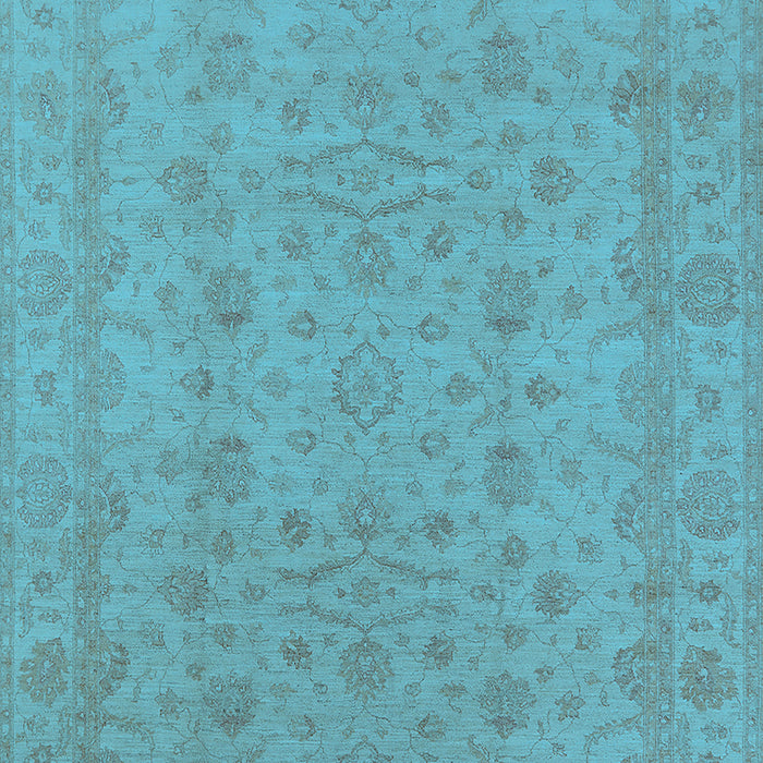 Machine Washable Oriental Light Blue Traditional Rug, wshurb785lblu
