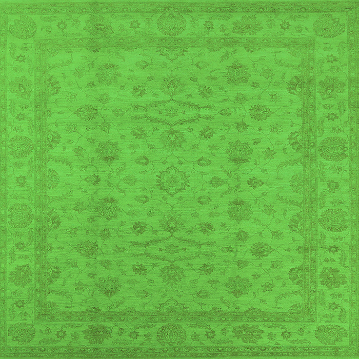 Square Oriental Green Traditional Rug, urb785grn