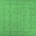 Square Oriental Emerald Green Traditional Rug, urb785emgrn