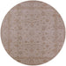 Round Machine Washable Industrial Modern Dark Almond Brown Rug, wshurb785