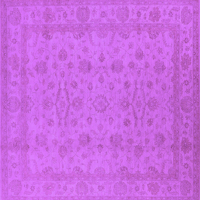 Square Machine Washable Oriental Purple Traditional Area Rugs, wshurb785pur