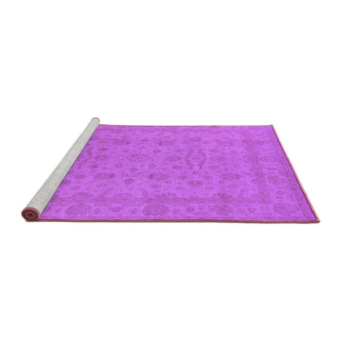 Sideview of Machine Washable Oriental Purple Traditional Area Rugs, wshurb785pur