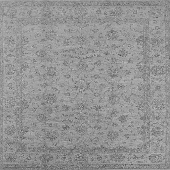 Square Machine Washable Oriental Gray Traditional Rug, wshurb785gry